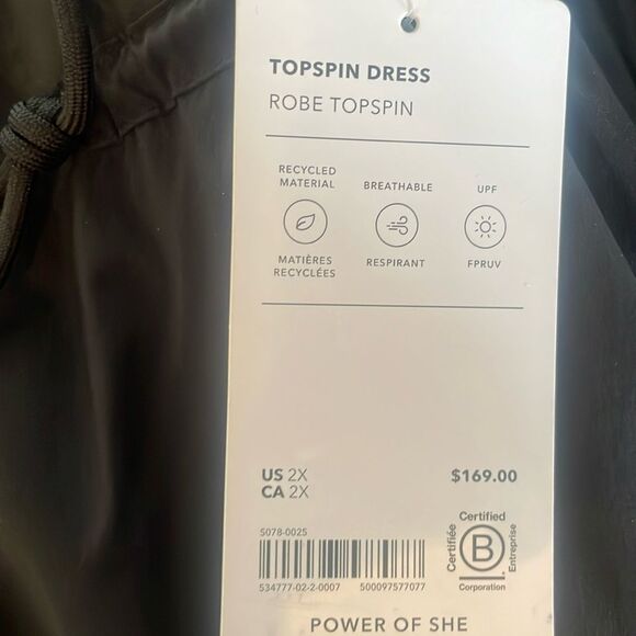 - NWT Athleta Topspin Dress. Black. 2X - Picture 9 of 9